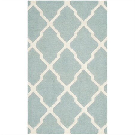 Safavieh 4 x 6 ft. Rectangle- Contemporary Dhurries Light Blue And Ivory Flatweave Rug DHU634C-4